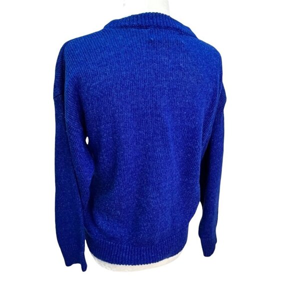 VINTAGE 1980's Royal Blue Raime Blend Embroidered Sweater Size M/L - Picture 5 of 8